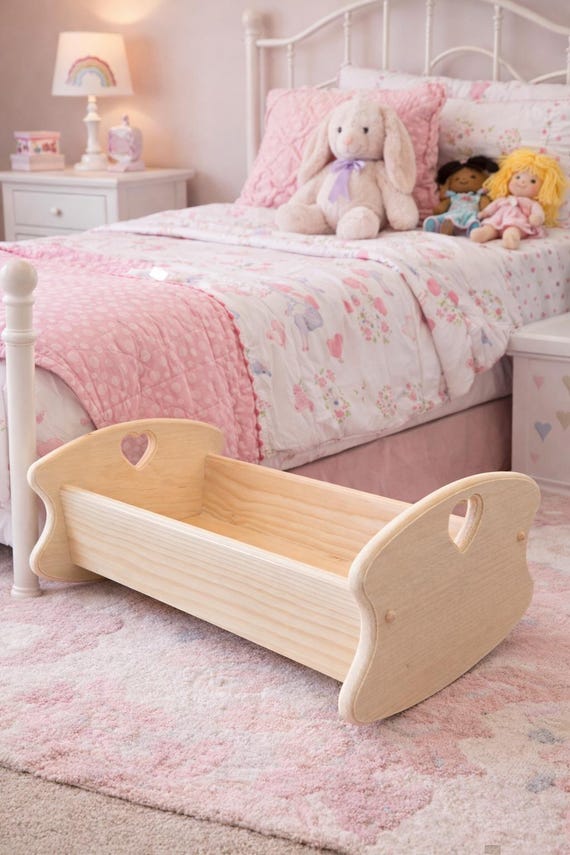 Cuna Mecedora Para Muñecas De 28 Cm – Juguete De Rol En PP Ligero Y Resistente, Ideal Para Niños Y Niñas Como Regalo