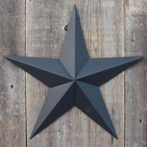 40"- 53" Solid OR Rustic Black Galvanized Metal Tin Painted Barn Star Farmhouse Country Decor Rust Resistant Outdoor Decor