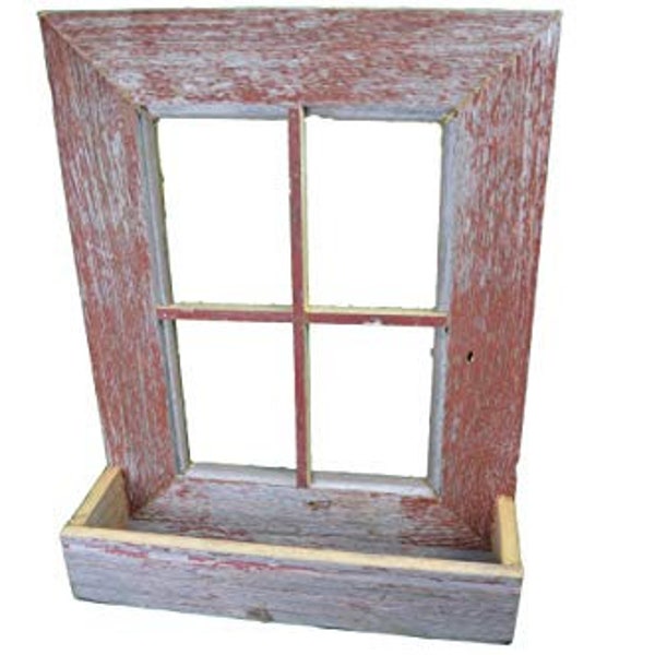 AmishWares Collectible Handmade Barn Wood Window Frame Flower Box Planter