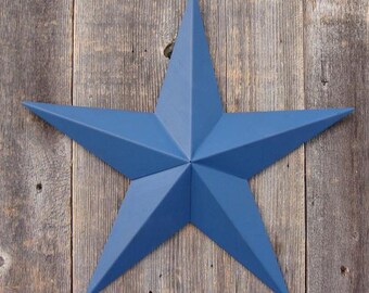 40"-53" Solid OR Rustic Blue Galvanized Metal Tin Painted Barn Star Farmhouse Country Decor Rust Resistant Outdoor Decor