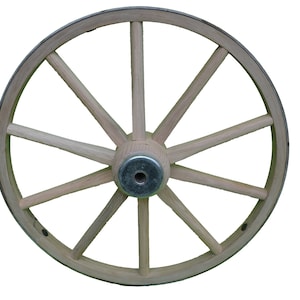 Amish Handcrafted Steam Bent Hickory Wood Wagon Wheel or Cart Wheel