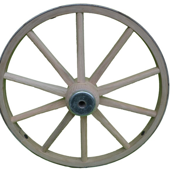 Amish Handcrafted Steam Bent Hickory Wood Wagon Wheel or Cart Wheel