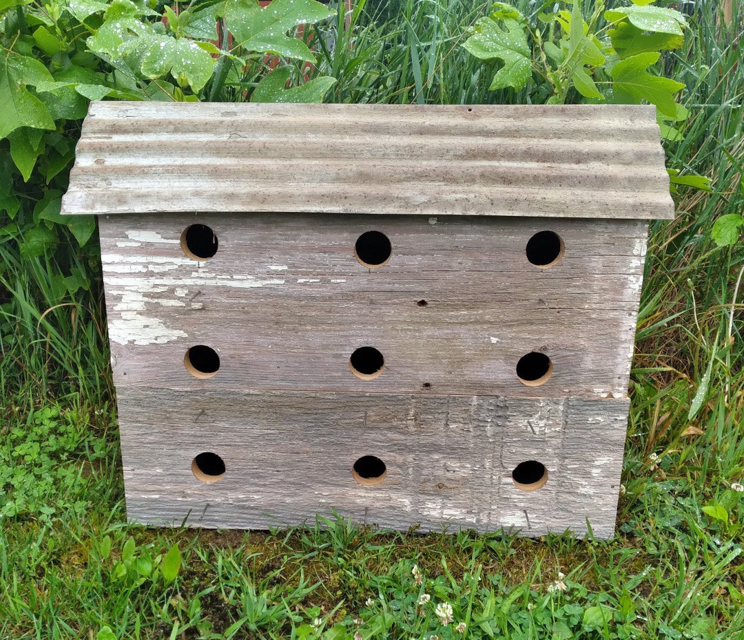 Rustic Large 9-hole Barn Wood Bird Condo: Reclaimed Wood Birdhouse With ...