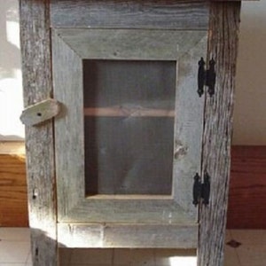Amish Handmade Small Barn Wood Screened Front Cabinet