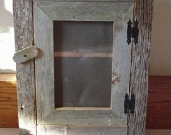 Amish Handmade Small Barn Wood Screened Front Cabinet