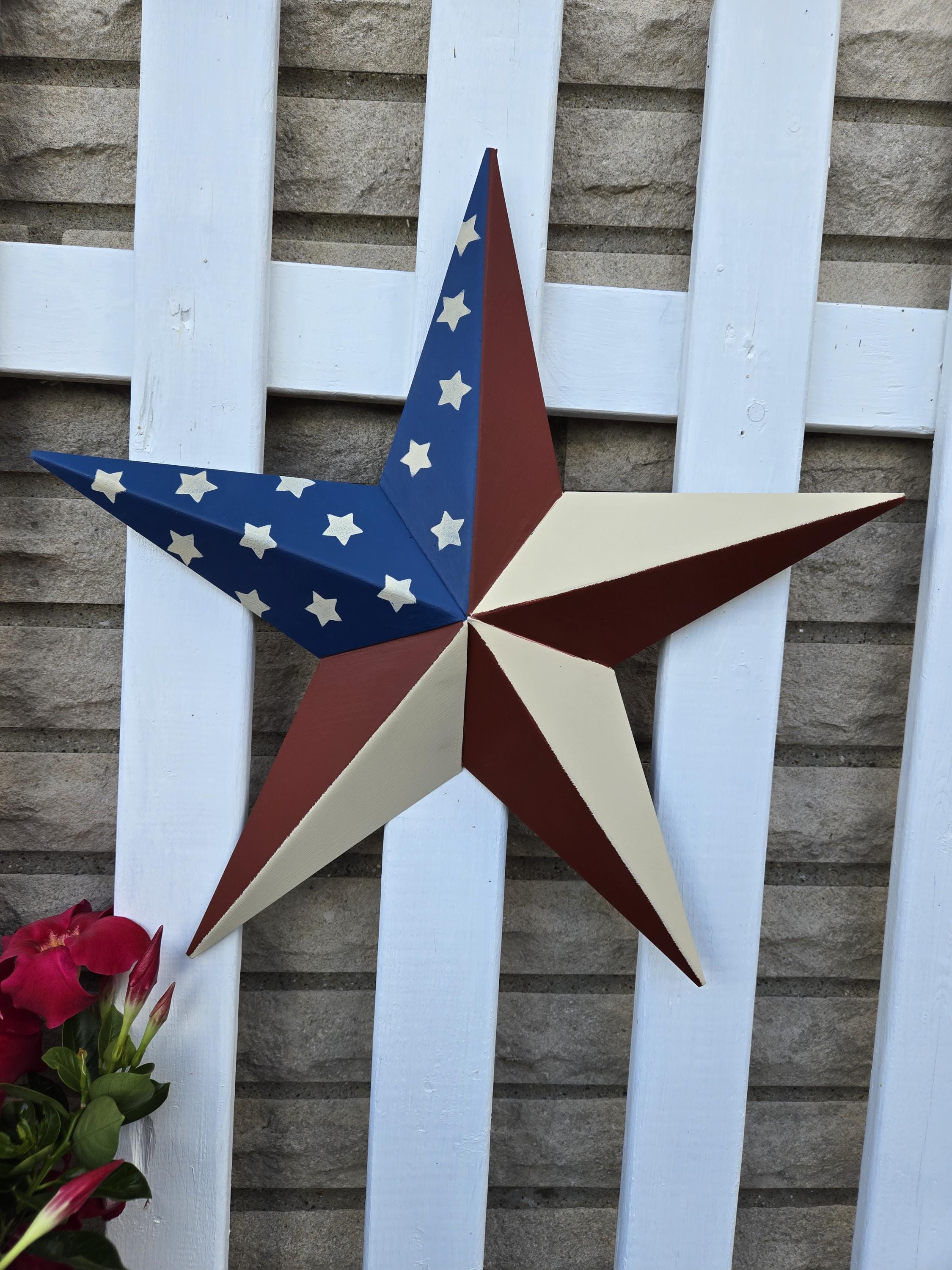 72 Inch - 6 Foot Painted Metal Tin Amish Barn Star - Handcrafted