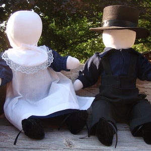Authentic Amish Boy & Girl Doll Set - Handmade Collectible Toys with Traditional Clothing from Ohio