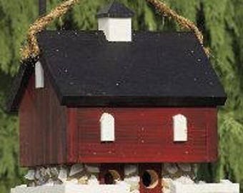 Amish Country Handmade Red Barn Birdhouse