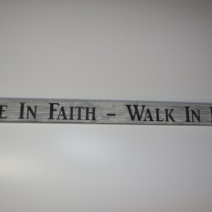 Live in Faith Walk In Love 4ft long Wall Decor Wall Sign gray/ whitewashed , routered and engraved Home Decor