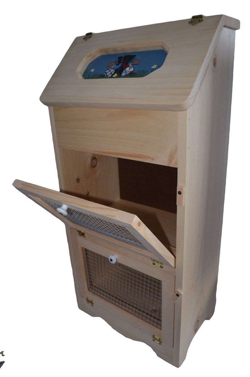 Solid Pine Bread Box and 2 Door Vegetable Bin. Handcrafted by Etsy