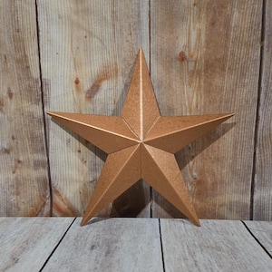3&quot;- 10&quot; Metallic Hammered Copper Galvanized Metal Tin Painted Barn Star Farmhouse Country Décor Rust Resistant Outdoor Décor