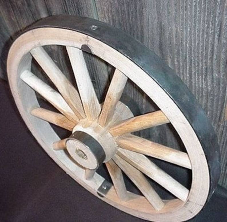 Amish Handcrafted 18 Inch Wooden Wagon Wheel subsequent to 2 Inch