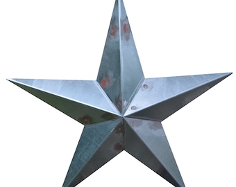 40" or 53" Unfinished Galvanized Metal Barn Star Tin Star Farmhouse Country Decor Rust Resistant Outdoor Decor