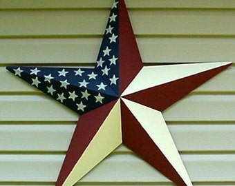 72 Inch - 6 Foot Painted Metal Tin Amish Barn Star - Handcrafted in the USA