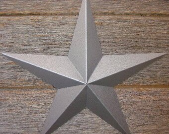 40"- 53" Metallic Hammered Silver Galvanized Metal Tin Painted Barn Star Farmhouse Country Decor Rust Resistant Outdoor Decor