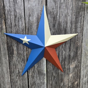 72&quot; Solid OR Rustic Texas Flag Galvanized Metal Tin Painted Barn Star Farmhouse Country Décor Rust Resistant Outdoor Décor