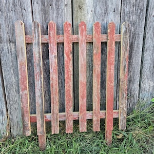Rustic Reclaimed Barn Wood Picket Fence Panel with Stakes - 24" Square Garden Décor