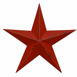 40" or 53" Solid or Rustic Barn Red Galvanized Metal Painted Barn Star Rust Resistant Farmhouse Outdoor Décor