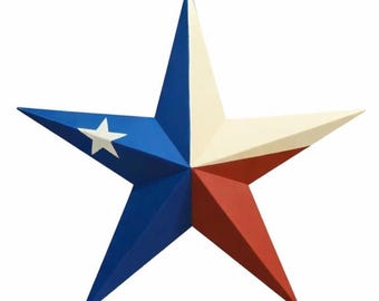 40"- 53" Solid OR Rustic Texas Flag Galvanized Metal Tin Painted Barn Star Farmhouse Country Décor Rust Resistant Outdoor Porch Décor