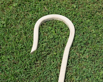 Amish Handcrafted Red Oak Steam Bent Shepherd Crook or Hook.