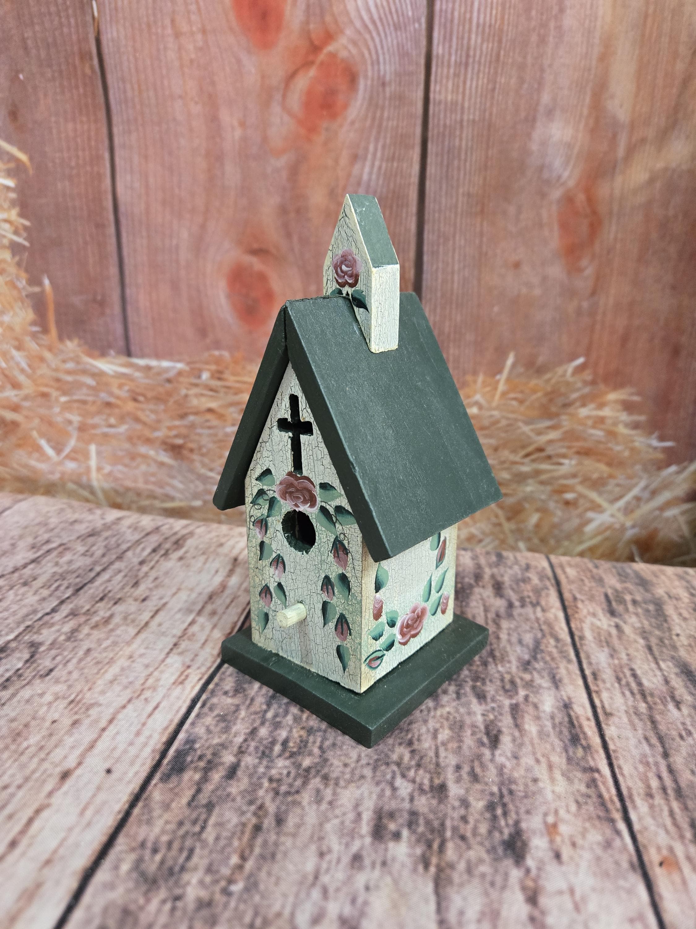 AMISH WARES Wood Decoration Standing Birdhouse Decoration