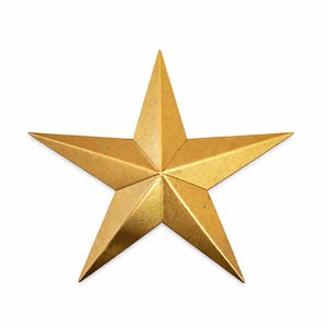 3"- 10" Solid  Metallic Gold Galvanized Metal Painted Barn Star Rust Resistant Outdoor Country Farmhouse Décor