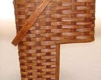 Stair Step Basket With Swivel Handle 9 Inch Step Basket Amish Handmade In Ohio Amish Wares 9" Step Basket