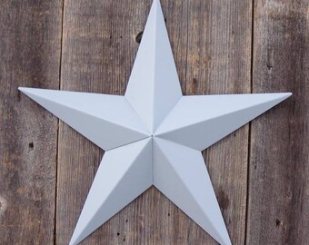 16"- 32" Solid OR Rustic Gray Galvanized Metal Tin Painted Barn Star Farmhouse Country Decor Rust Resistant Outdoor Decor