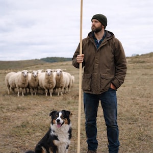 Handcrafted Red Oak Steam Bent Shepherd Crook or Hook Stands Between 93 and 96 Inches Tall