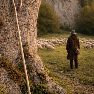 Handcrafted Red Oak Steam Bent Shepherd Crook or Hook Stands Between 66 and 69 Inches Tall
