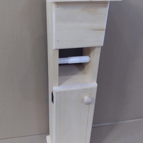 Solid Wood Toilet Paper Holder Storage and Tissue Box Unit. Etsy