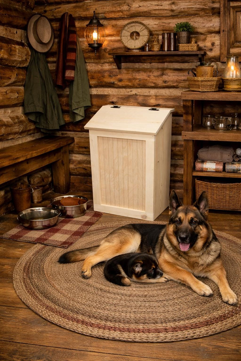 Handmade Antique Coffee Bin Replica - Animal Feed & Laundry