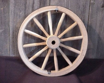 Amish Country Collectible Handmade 18" X 1" Hickory Wagon Wheel (PEAR HUB)