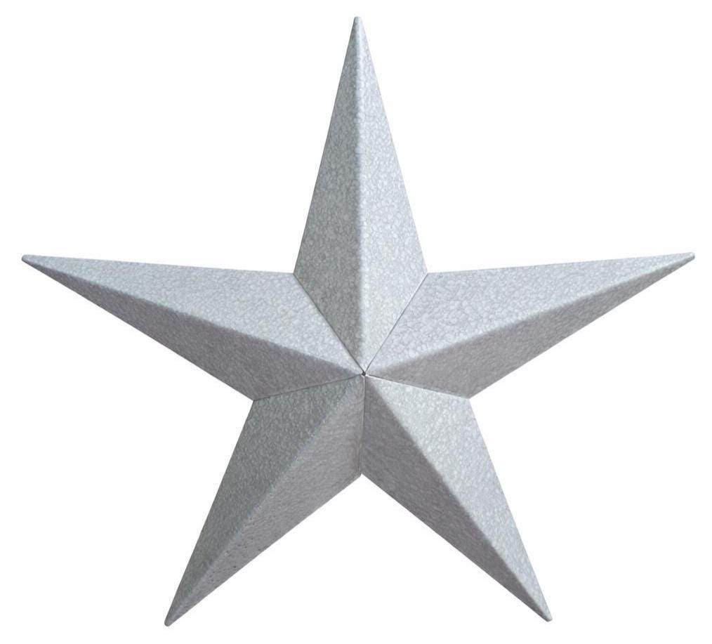 96-Inch Metallic Hammered Silver Galvanized Barn Star - Rust-Resistant Outdoor Farmhouse Country Décor