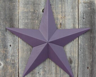 72" Solid OR Rustic Blackberry Galvanized Metal Tin Painted Barn Star Farmhouse Country Décor Rust Resistant Outdoor Décor