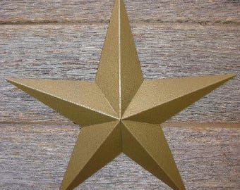 3"- 10" Metallic Hammered Gold Galvanized Metal Tin Painted Barn Star Farmhouse Country Decor Rust Resistant Outdoor Decor