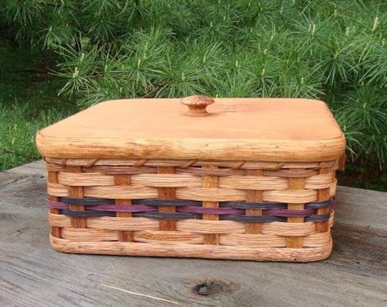 Amish Handmade Single Pie Carrier Basket With Wood Picnic Lid Etsy