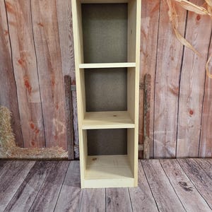Unfinished Solid Pine Wood 3 Hole Cube Storage Organization Cabinet That Holds Collapsible Fabric Bins (NOT INCLUDED)