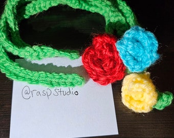 Flower crocheted bookmark