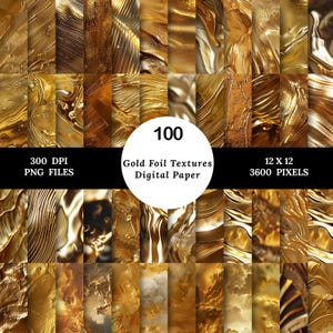 Gold Digitales Papier, Goldfolie Papier, Gold Scrapbook Papier, Nahtloses Muster, Gold Metallic Papier, Folie Digital Papier, Goldfolie Textur