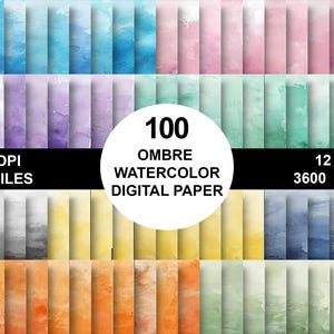 Papier numérique aquarelle ombré, dégradé de couleurs arc-en-ciel, textures d'arrière-plan aquarelle, texture aquarelle imprimable pastel lumineuse