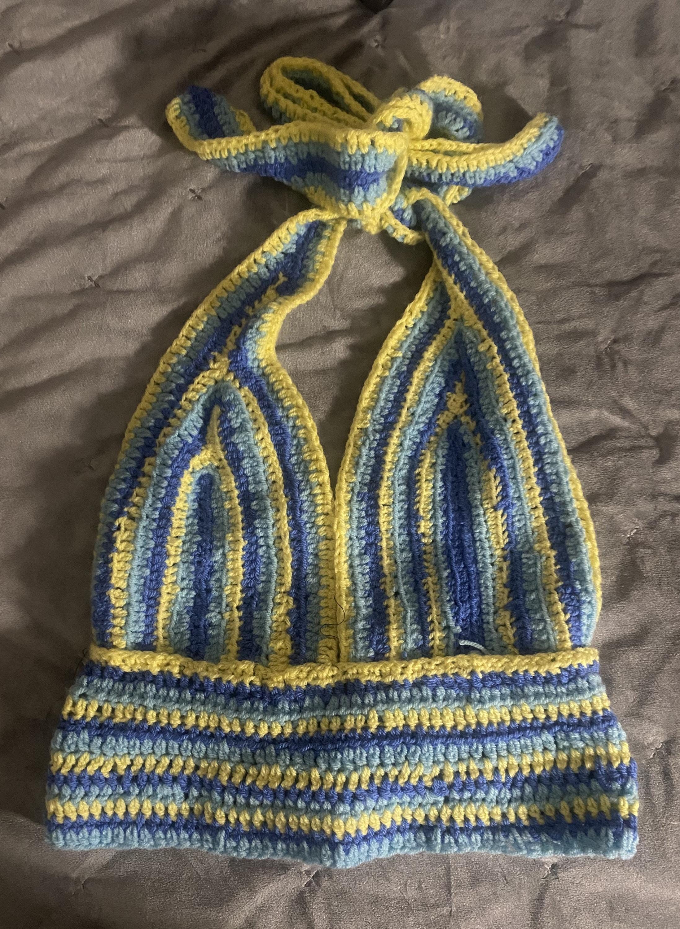 Crochet Halter Top - Natural