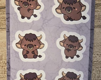 Lil Bulls Sticker Sheet! | cute mini bull stickers!