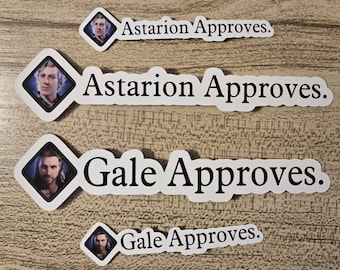 Baldurs Gate Extra Large Companion Approval Stickers! | shadowheart, lae&#39;zel, halsin, gale, karlach, wyll, astarion, minthara, 6in stickers!