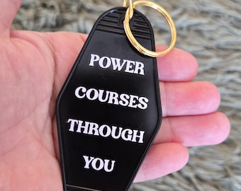 Baldurs Gate 3; "Authority" vinyl keychain! | motel key keychain featuring a bg3 quote!