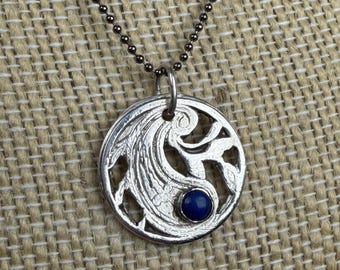Sterling Silver Pendant with Lapis Lazuli