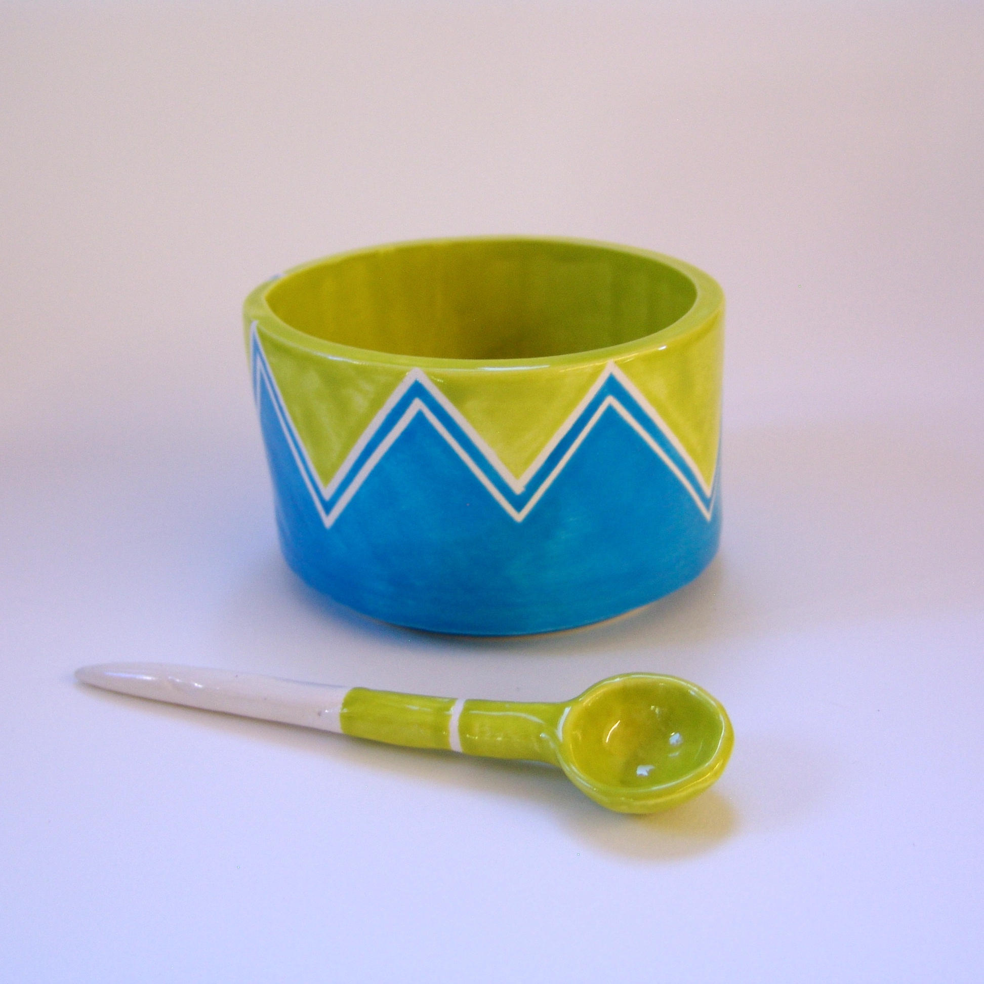 Whimsical pottery Sugar Bowl w/ handmade ceramic spoon red & Etsy