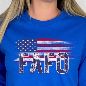 FAFO Politischer Aktivist Langarm T-Shirt - Anti Trump, Rechte Aktivisten, Save Democracy - Demonstration Shirt, Linke T-Shirt, Politisches Statement Top