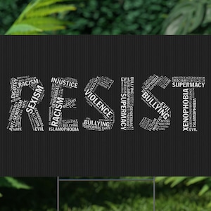 Anti-Racism Yard Sign - Bold Statement, Home Decor, Garden Decoration, Protest Sign, Activism Art, Social Justice Display, Anti Trump