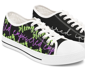 Low top Chucks, Motivational Footwear, Bold Graphic Sneakers, Bright Chucks, Women&#39;s Low Top Sneakers, Ladies Athletic Shoes, Chucks
